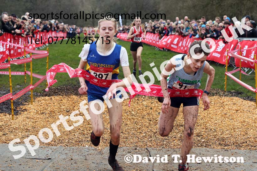 Junior girls, 2020 New Balance English Schools Champs., Sefton Park, Liverpool. Photo: David T. Hewitson/Sports for All Pics